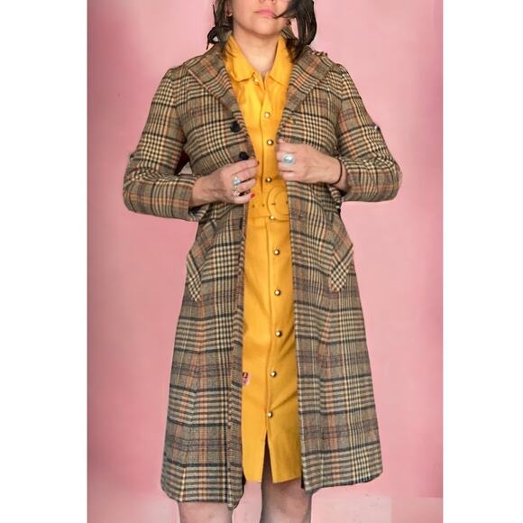 Vintage Yellow Button Down Belted Shirt Dress Size 10 100% silk - Picture 3 of 7